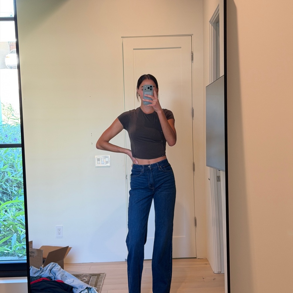 Abercrombie & Fitch Dark Blue Straight Leg Jeans (tall)
